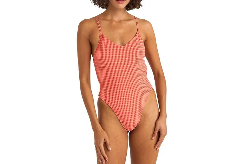 MAILLOT DE BAIN UNE PIÈCE LOLA À CARREAUX ET DOS CROISÉ