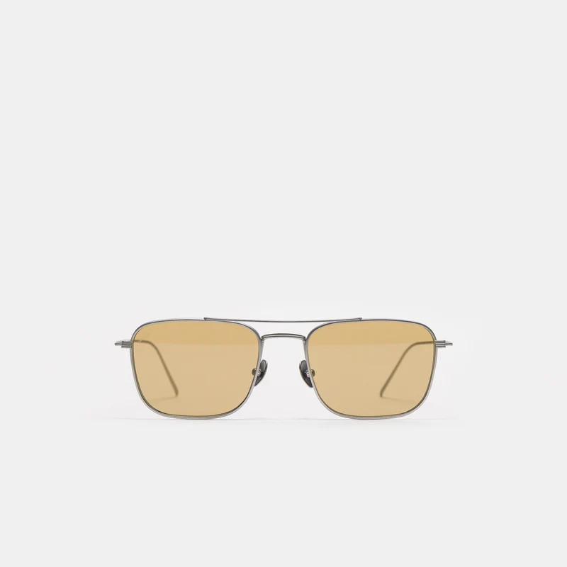 Titan Sunglasses in Matte Silver/Light Brown