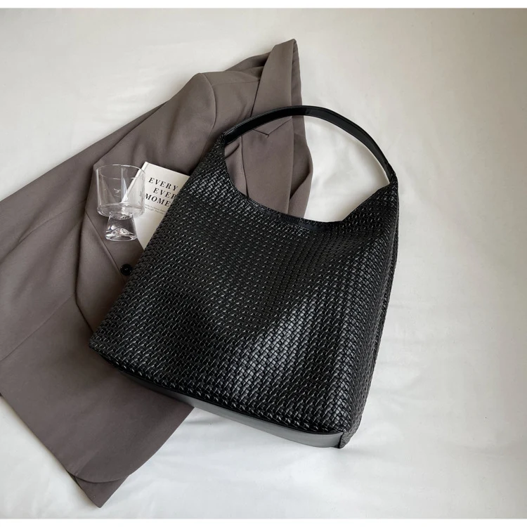 Vintage Hand-woven PU Tote Bag for Women