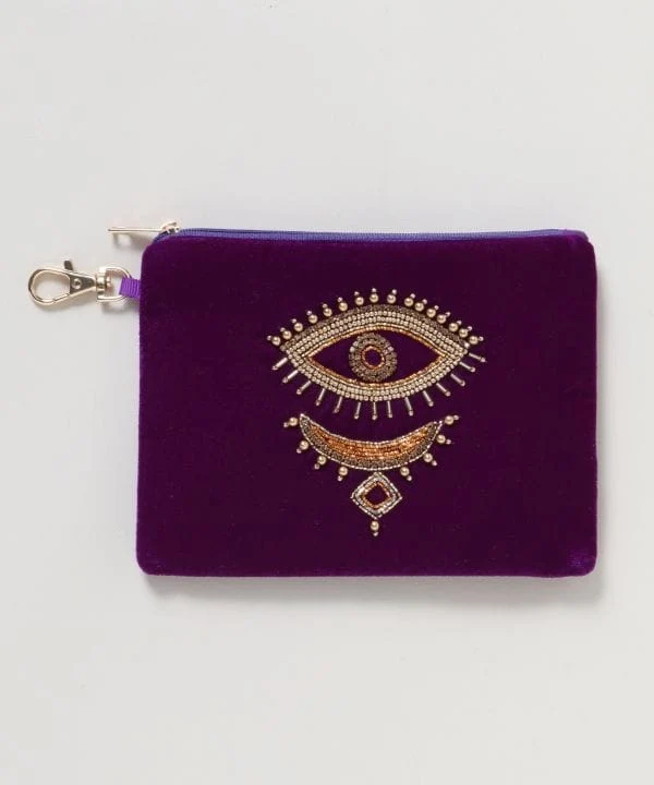 Pochette brodée de perles de verre œil d'étoile