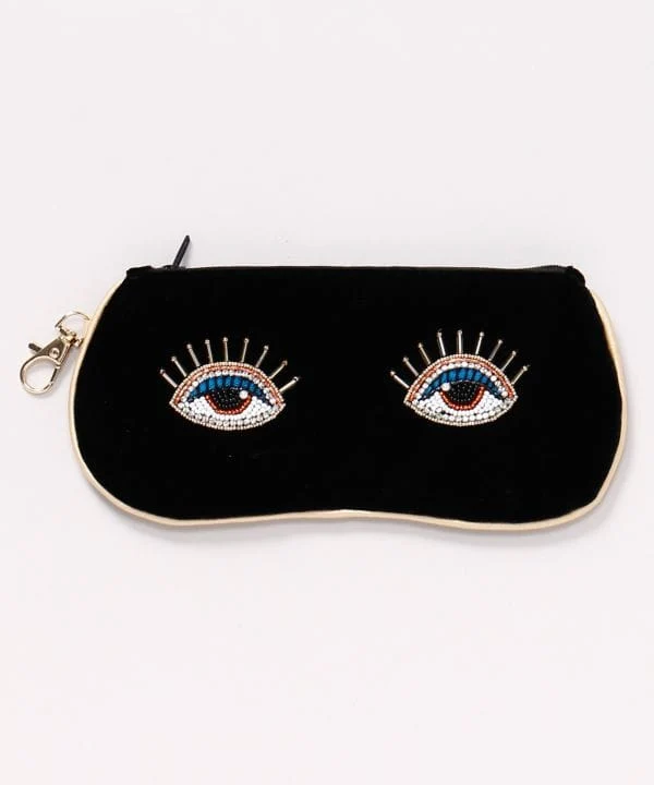 Pochette pour les yeux brodée de perles de verre
