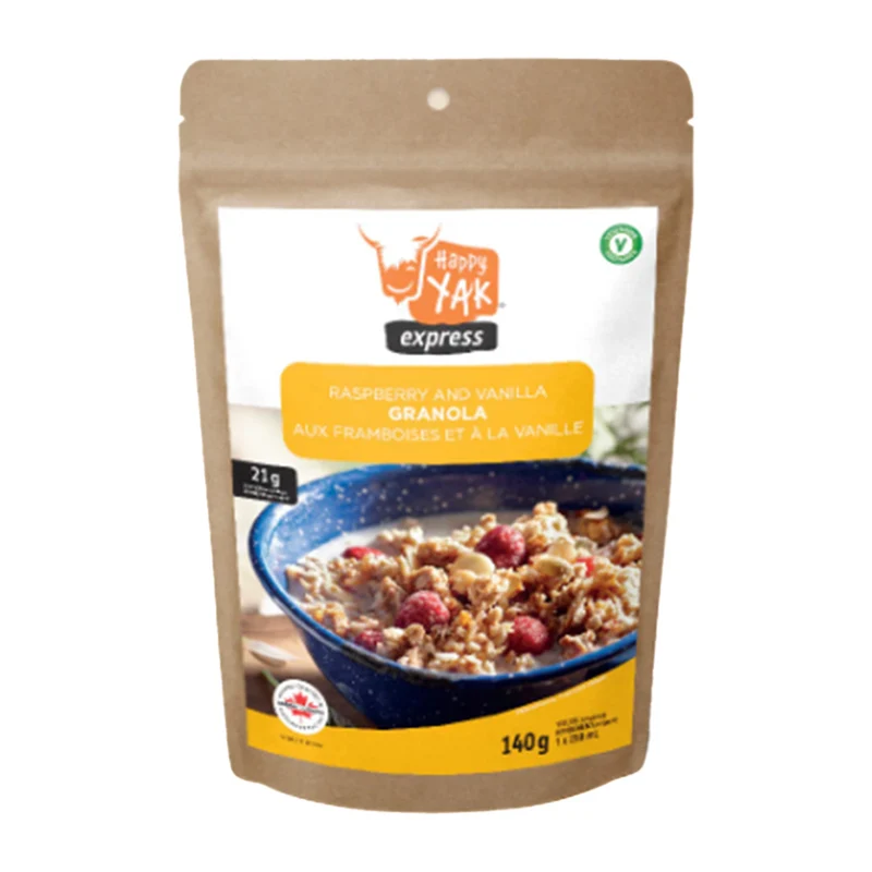 Granola aux Framboises et à la Vanille - Mets lyophilisés Happy Yak