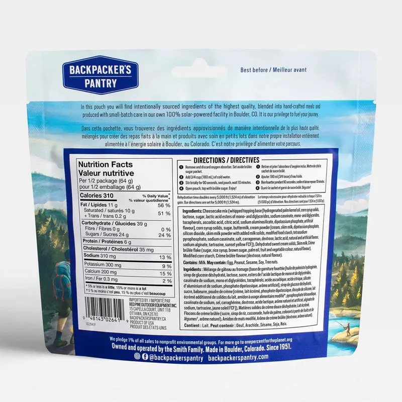 Dessert lyophilisé Backpacker's Pantry Crème Brûlée