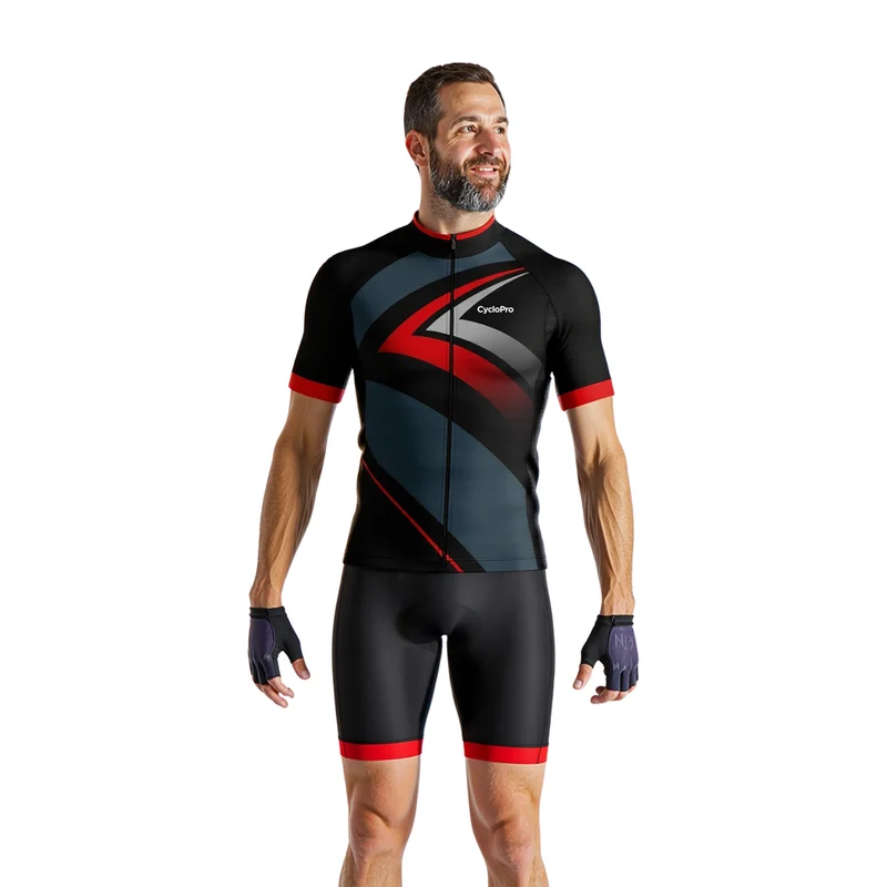 Tenue De Cyclisme noire et rouge speed