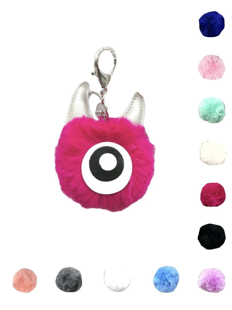 Porte-clé petit monstre pompon (x12)