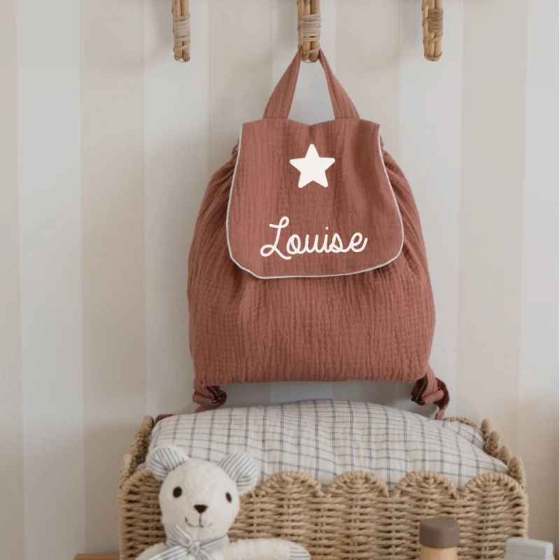 Sac à dos personnalisable en gaz de coton - Oh la la ohlala Paris