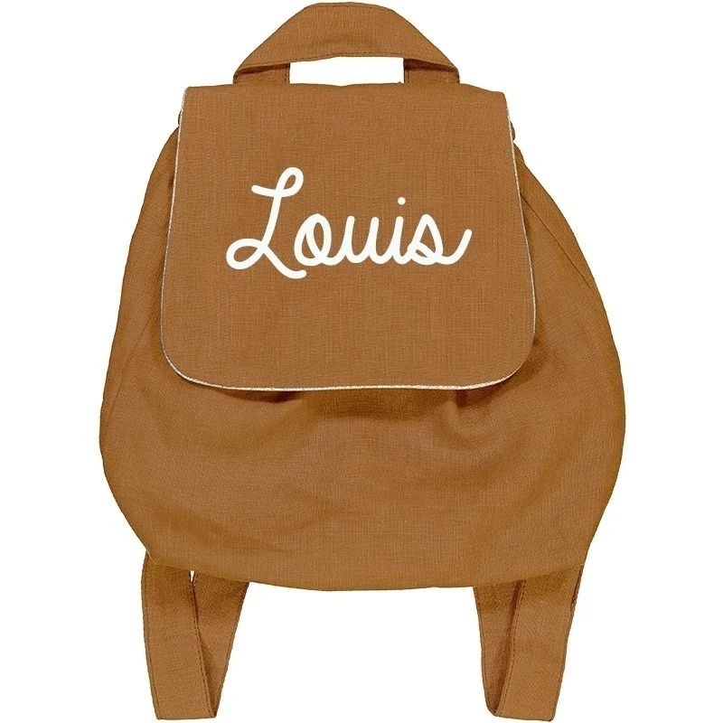 Sac à dos en Lin - personnalisable - Oh la la Paris