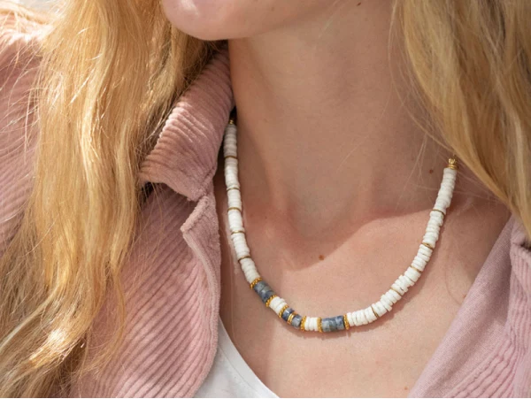 Collier en perles heishi et quartz - La petite épicerie