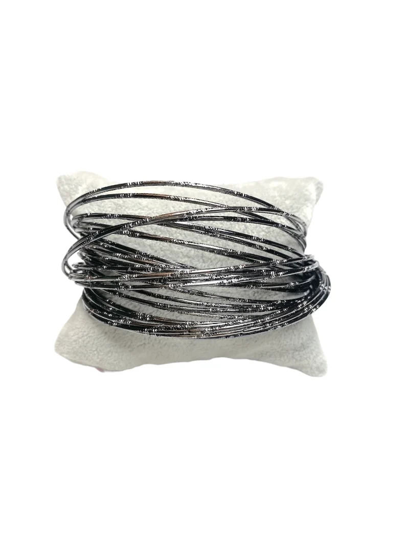 Bracelet fantaisie jonc semainier gris sidéral (x6)