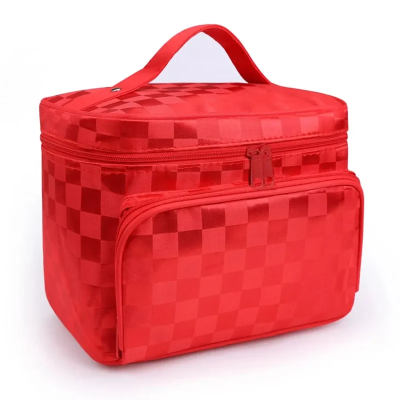 Vanity Case Souple Femme | Motif Damier Voyage