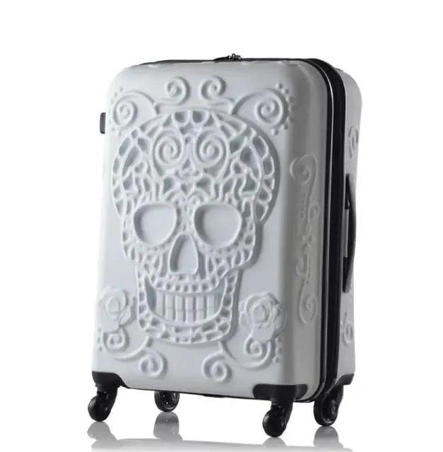 Valise Tête de Mort Rigide | Polycarbonate Roulettes Tsa