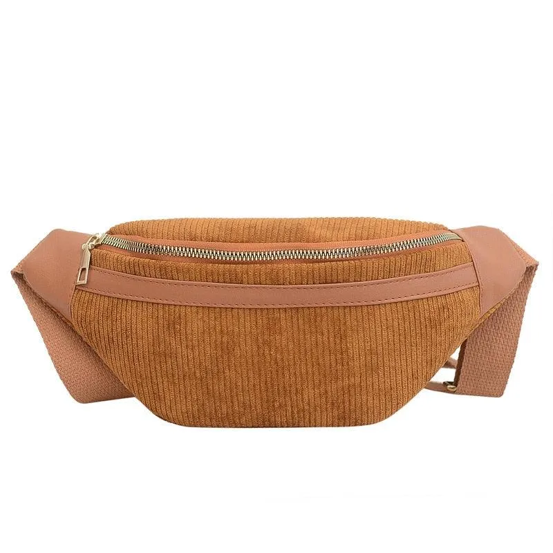 Sac Banane Velours Cotelé