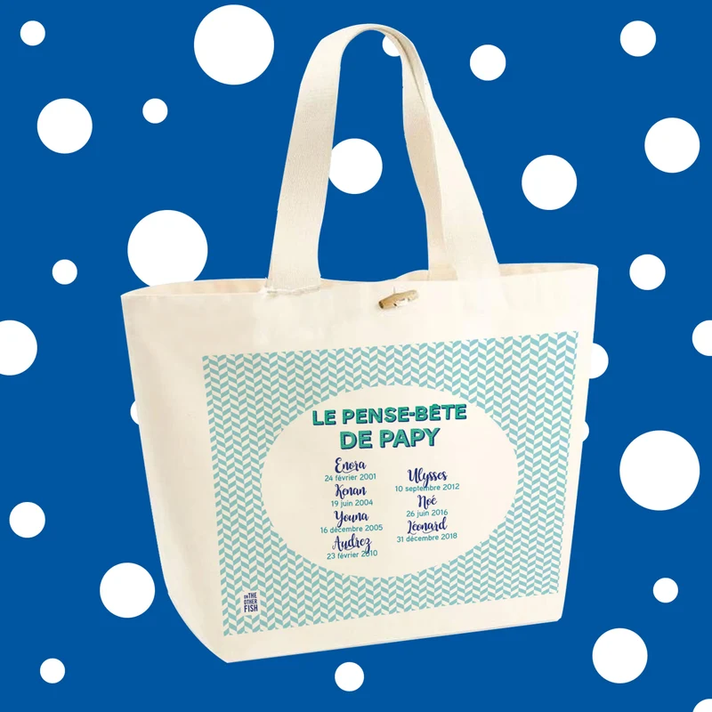 Sac Cabas à personnaliser - Le pense bête de Papy
