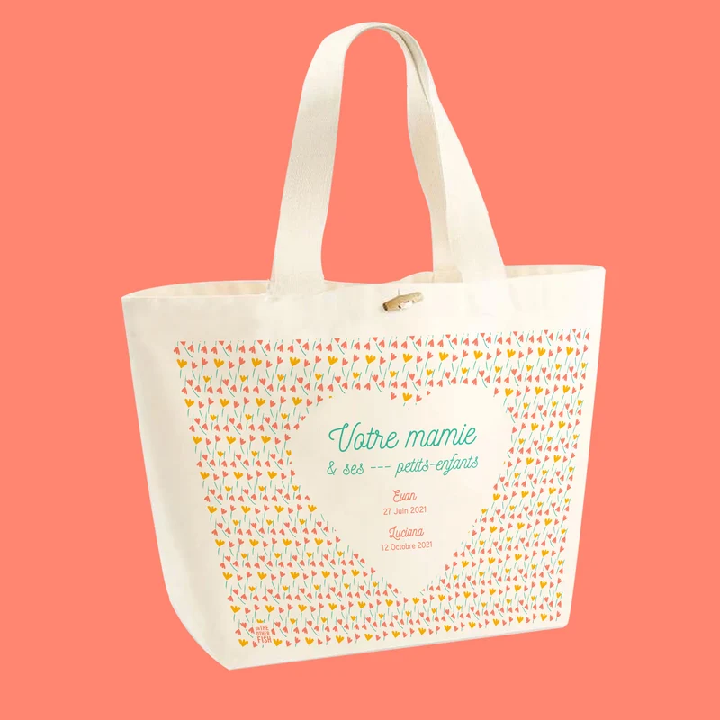 Sac Cabas à personnaliser - Mamie & ses petits enfants
