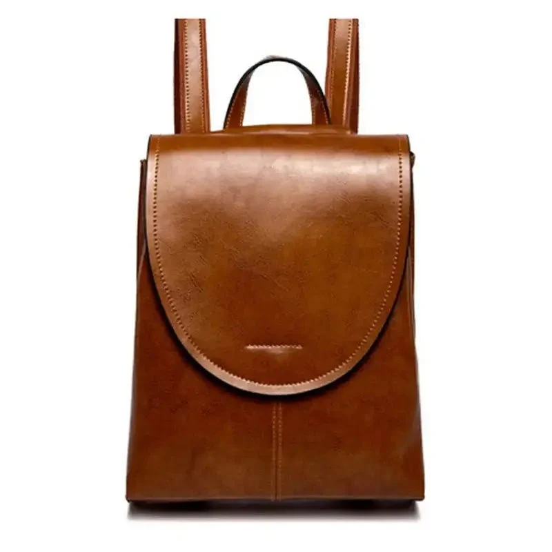 Sac à dos femme lustré à rabat - Suzanne