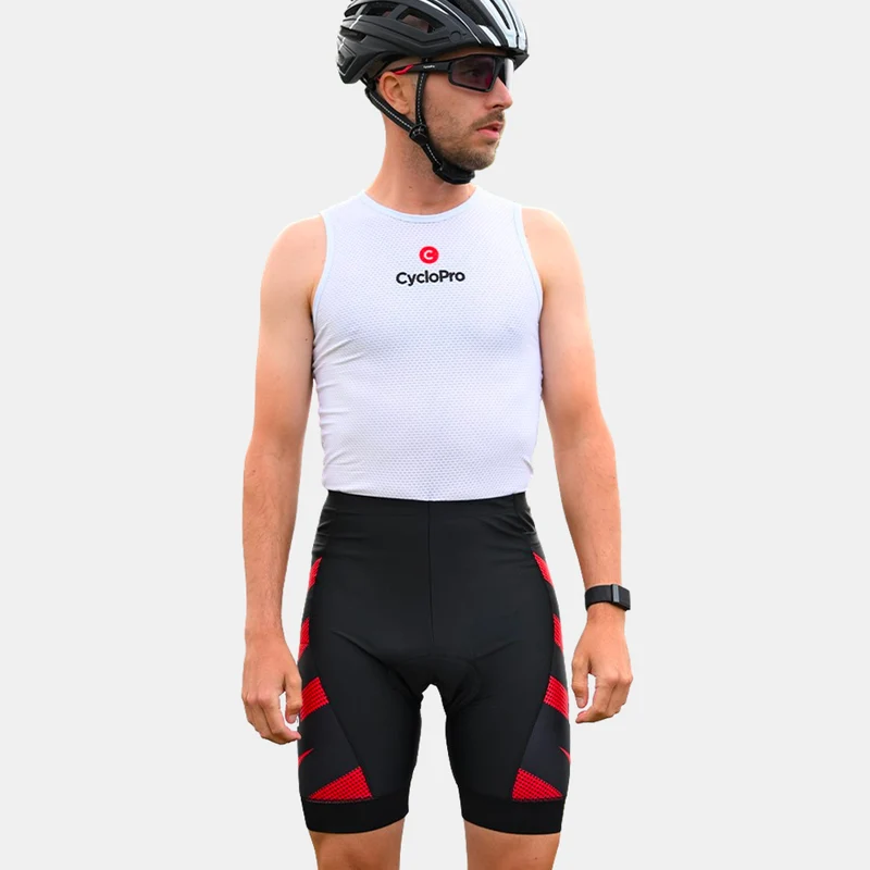 Cuissard Cycliste 3 Poches rouge - Practical+
