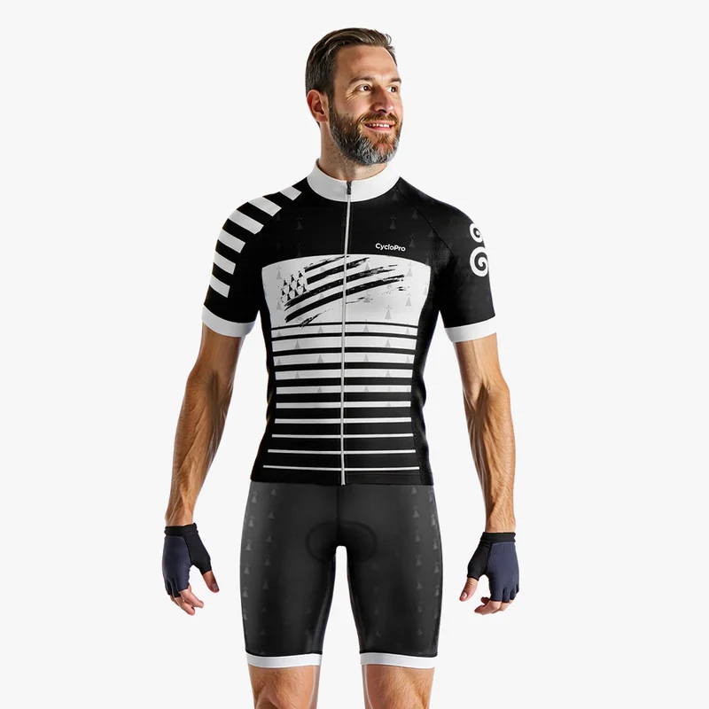 Tenue De Cyclisme Noire et Blanche - Bretagne
