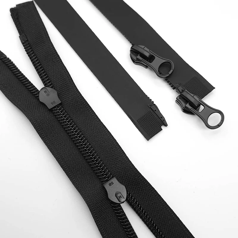 Fermeture éclair imperméable séparable à double curseur #5 | Noir