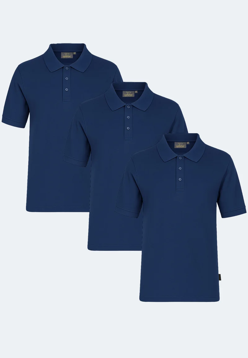 3-er-Pack Premium Piqué Bio Poloshirt John