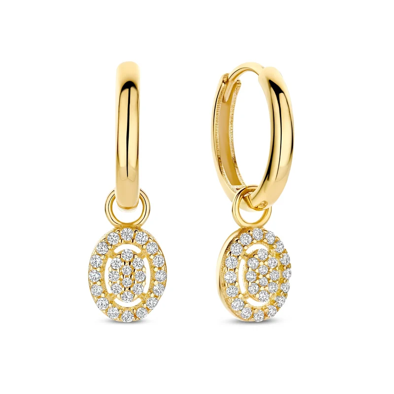 Isabel Bernard Le Marais Anne Créoles en Or 14 Carats avec Pierre de Zirconium IB360291