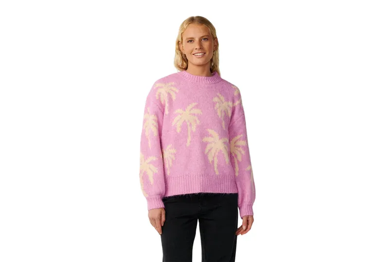 RETRO SWELL PALM JACQUARD CREW
