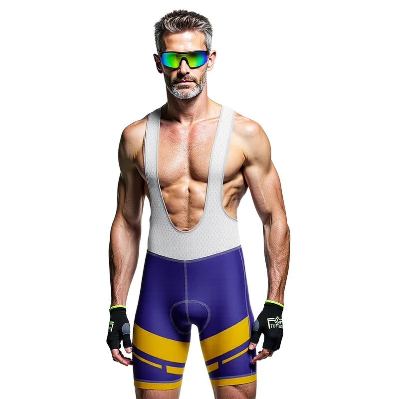 Cuissard De Cyclisme Jaune Et Violet