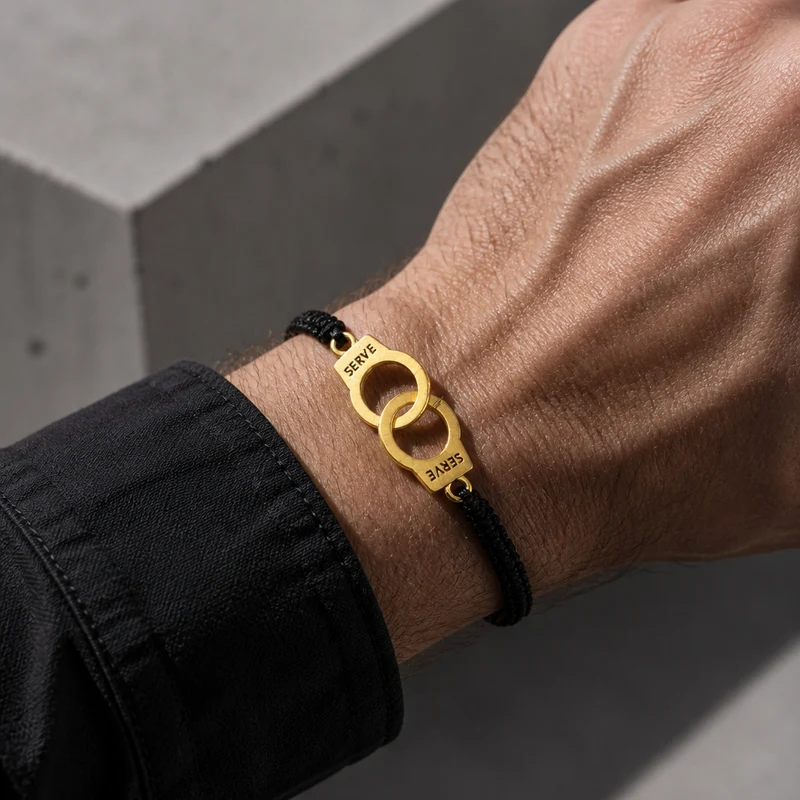 Bracelet Homme Amour Menotte en Corde Tressée