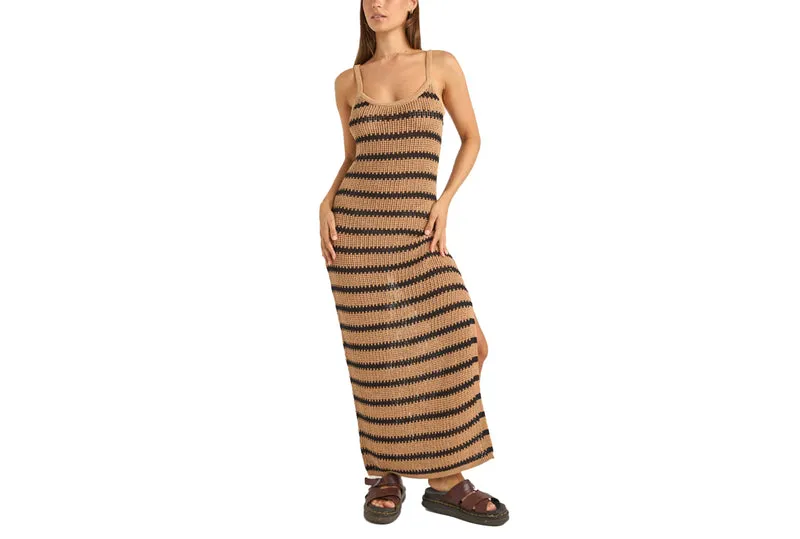ROBE LONGUE EN TRICOT À RAYURES SOL