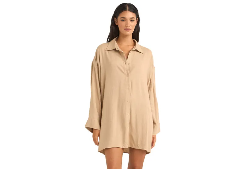 ROBE CHEMISE À MANCHES LONGUES SUN RAY