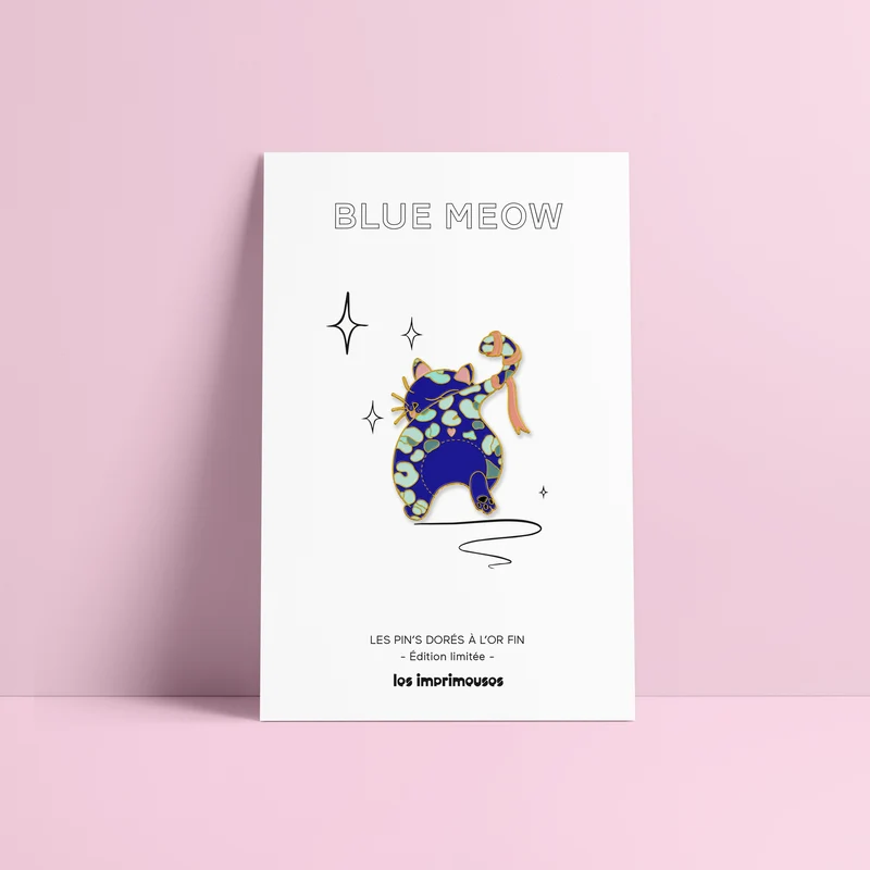 Pin's Blue Meow - Chat Bleu