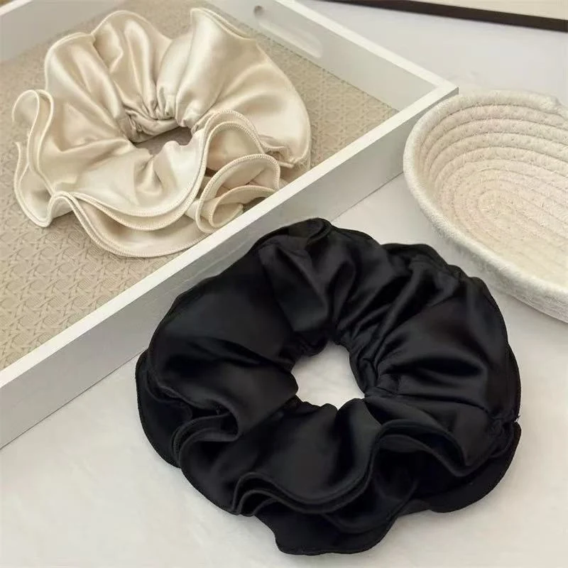 Chouchou à cheveux en satin double épaisseur (x12)