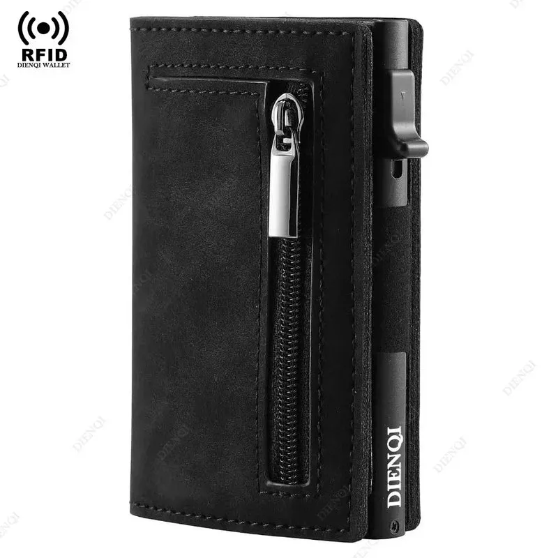 porte cartes hommes portefeuille pliant grande capacité porte-monnaie en cuir PU noir