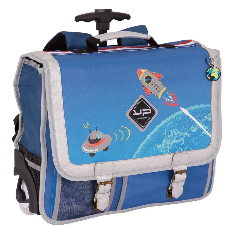 Cartable 41 cm roulettes recyclé Objectif Lune