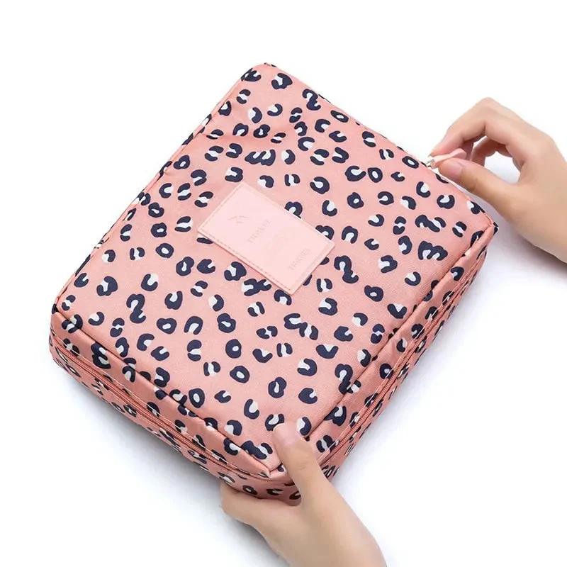 Trousse Maquillage Voyage Léopard | Grande Capacité Waterproof