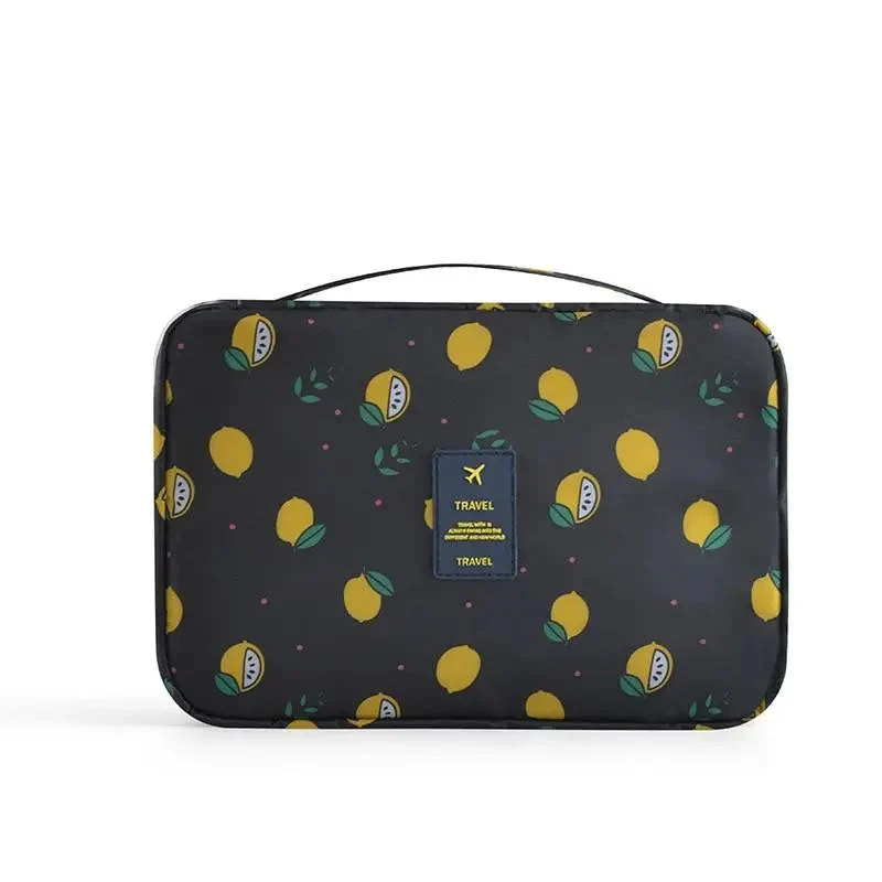 Trousse de Toilette Voyage Suspendue | Motif Citrons Waterproof