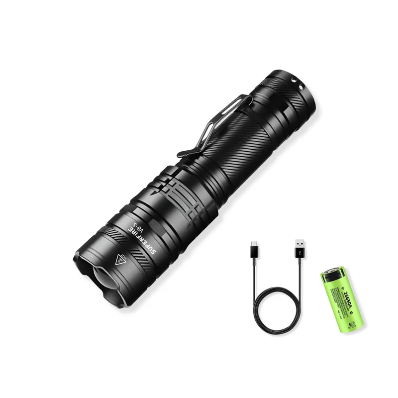 Lampe torche LED rechargeable avec zoom et modes d’éclairage