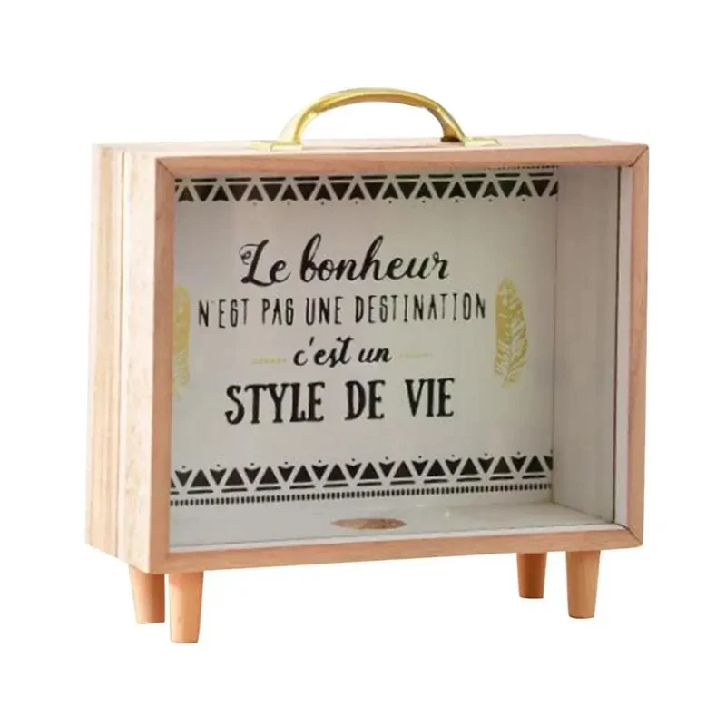 Tirelire Voyage en Bois | Forme Valise Originale