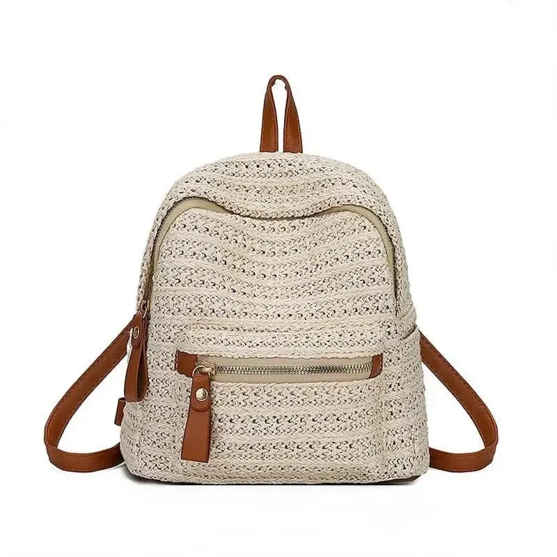 Petit sac à dos femme de plage en paille