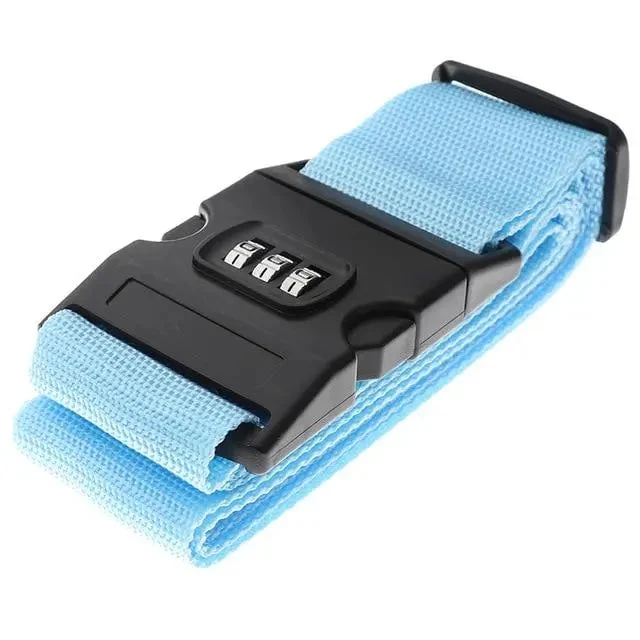 Sangle Valise Sécurisée | Nylon Bleu Ciel Ajustable