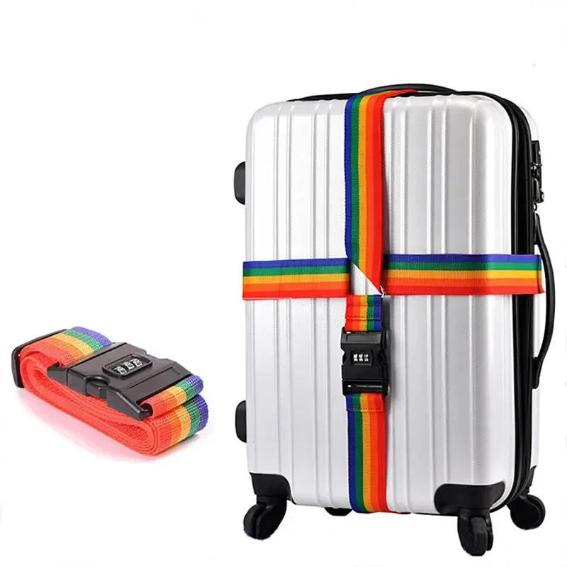 Sangle Valise Sécurisée Multicolore | Nylon à Code Croisé