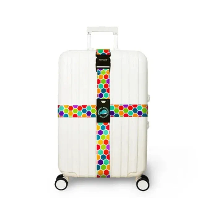 Sangle Valise Mosaïque Colorée | Sécurité Nylon Réglable