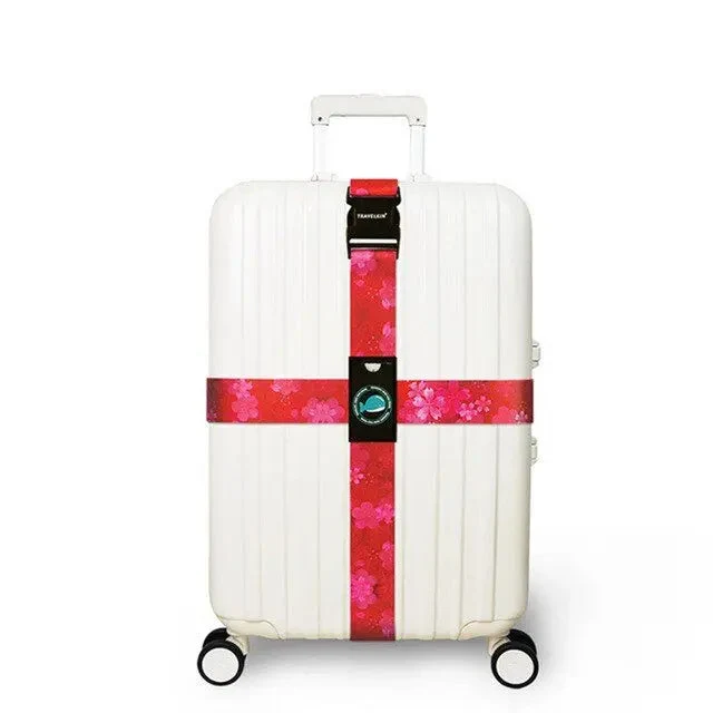 Sangle Valise Fleur Sakura | Nylon Réglable Sécurisée