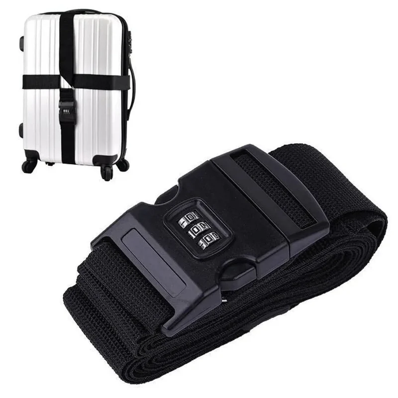 Sangle Valise Code Sécurisé | Nylon Noir Anti-Vol