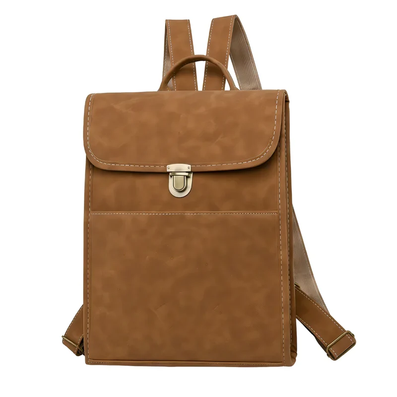 Sac à dos rectangulaire effet velouté - Blanche