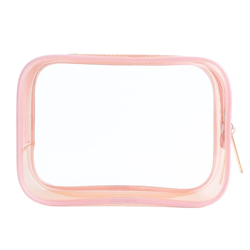 Trousse de Toilette Transparente Rose | Idéale Voyages Avion