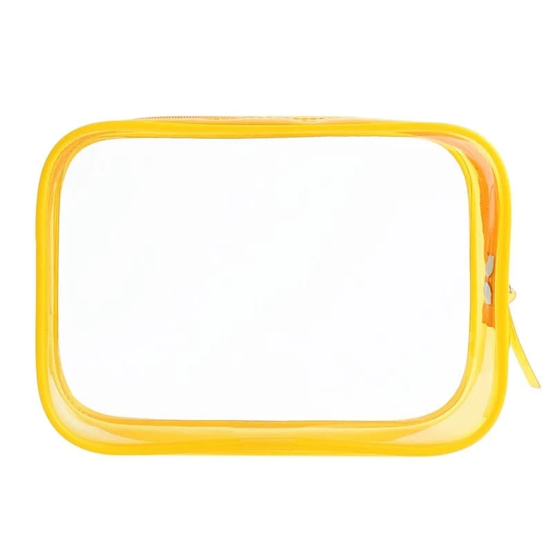 Trousse de Toilette Transparente Avion | Plastique Jaune Pratique
