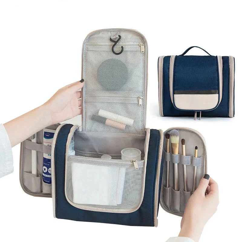Trousse de Toilette Suspendue Femme | Crochet Intégré et Poches Zippées