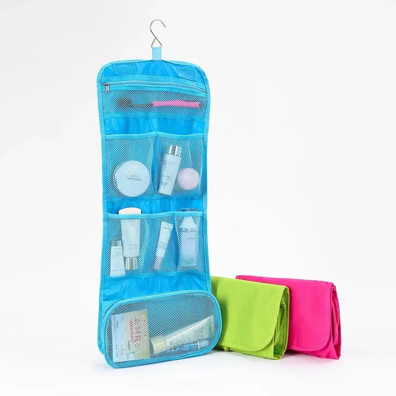 Trousse de Toilette Suspendue Dépliante | Compartiments Multiples Tissu Oxford