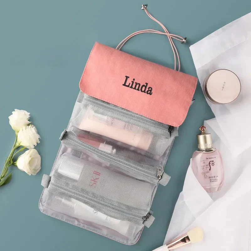 Trousse de Toilette Pliable Femme | Imperméable et Spacieuse