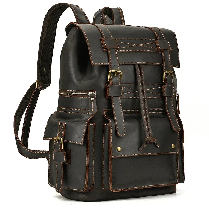 Sac à Dos Cuir Homme Vintage | Cuir Pleine Fleur Spacieux